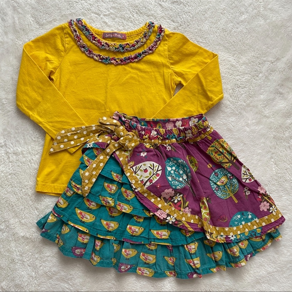 Jelly The Pug Cascade Collection Amanda Skirt & LongSleeve Top Girls Size 5